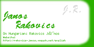 janos rakovics business card